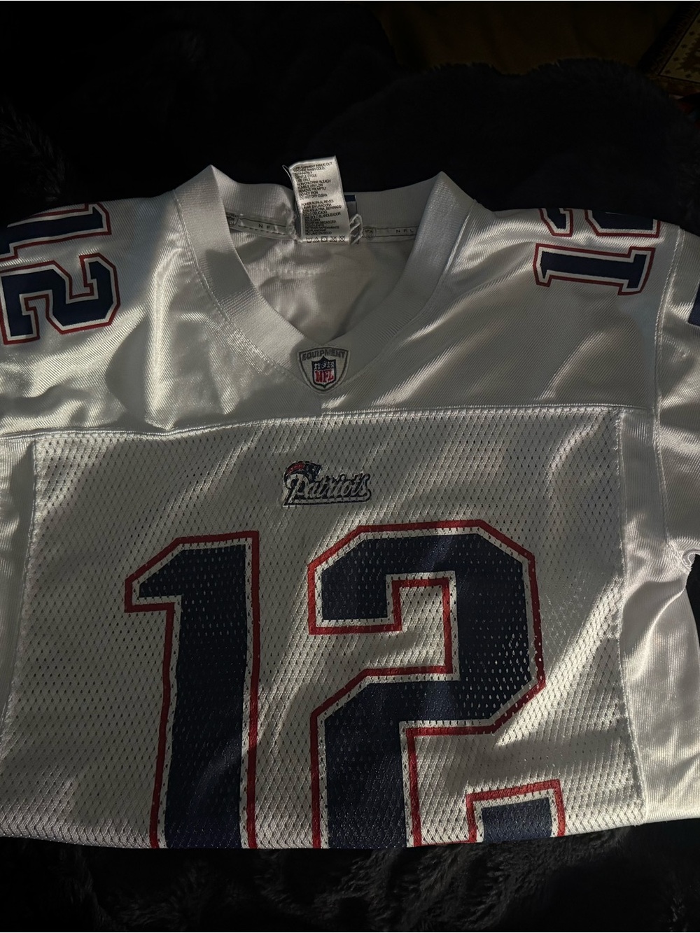NFL Team White Mesh Jersey with Navy & Red Accents